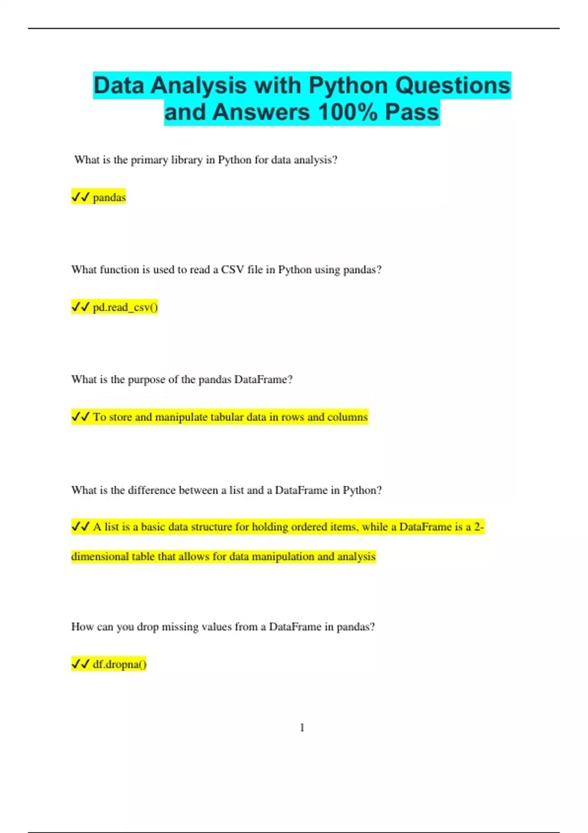 Python Bundled Exams Questions and Answers Latest Versions (2024/2025 ...