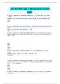 ATI RN Dosage Calculation Exam 8 2024 