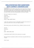WGU STATISTICS TEST QUESTIONS WITH CORRECT ANSWERS 2025