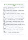 ATI RN Dosage Calculation Exam 12  2024 