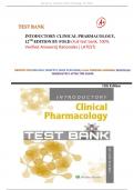 Test Bank for Introductory Clinical Pharmacology&comma; 12th Edition by Susan M&period; ford & Sally S&period; Roach  9781605471884  Full test bank&comma; 100&percnt; Verified Answers&rpar;&vert; Rationales &vert; LATEST