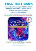 TEST BANK - Intermediate Accounting&comma; 3rd Edition by Elizabeth A&period; Gordon&comma; Jana S&period; Raedy&comma; All Chapters 1 - 22&comma; Complete Newest Version
