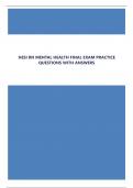 HESI RN MENTAL HEALTH FINAL EXAM PRACTICE QUESTIONS WITH ANSWERS