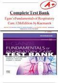 Test Bank for Egan&rsquo;s   Fundamentals  of      Respiratory Care&comma; 12th   Edition by Robert M&period; Kacmarek &vert;All Chapters are covered&comma; guaranteed pass &vert; LATEST