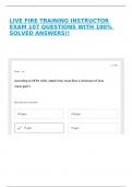 LIVE FIRE TRAINING INSTRUCTOR EXAM 107 QUESTIONS WITH 100&percnt; SOLVED ANSWERS&excl;&excl;