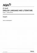 AQA A Level ENGLISH LANGUAGE AND LITERATURE INSERT PAPER 1 2024&lpar;7707&sol;1&colon; Telling stories&rpar;