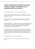 NFPA 72 2010 Prep for TFM12 Fire Alarm Technical Chapter 3 Definitions Exam questions with correct answers&period;