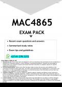 MAC4865 EXAM PACK 2026 - DISTINCTION GUARANTEED