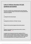 Labor & Delivery Saunders NCLEX questions and answers