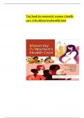 TEST BANK Maternity and Women's HealthCare &lpar;13TH Edition&rpar; by Lowdermilk Complete Guide Chapter 1-37&vert; Answers With Rationale