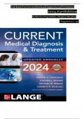 TEST BANK FOR CURRENT MEDICAL DIAGNOSIS AND TREATMENT 2023&sol;2024 62ND EDITION BY BY MAXINE PAPADAKIS