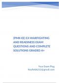 &lpar;PMK-EE&rpar; E4 Warfighting and Readiness Exam Questions and Complete Solutions Graded A&plus;