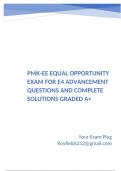 PMK-EE Equal Opportunity Exam for E4 Advancement Questions and Complete Solutions Graded A&plus;&period;