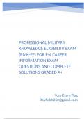Professional Military Knowledge Eligibility Exam &lpar;PMK-EE&rpar; for E-4 Career Information Exam Questions and Complete Solutions Graded A&plus;