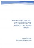 PMK E4 Naval Heritage Exam Questions and Complete Solutions Graded A  Bundle Compilation