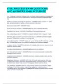CIVIL PROCESS EXAM QUESTIONS AND ANSWERS 100&percnt; ACCURATE