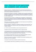 CIVIL PROCESS EXAM QUESTIONS AND ANSWERS 100&percnt; ACCURATE