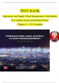 Test Bank &ndash; Operations and Supply Chain Management&comma; 16th Edition by F&period; Robert Jacobs & Richard Chase &vert; Full Chapters