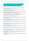 CIVIL PROCESS EXAM QUESTIONS AND ANSWERS 100&percnt; CORRECT