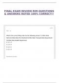 FINAL EXAM REVIEW RIM QUESTIONS & ANSWERS RATED 100&percnt; CORRECT&excl;&excl;
