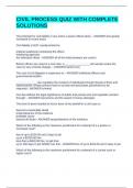 CIVIL PROCESS QUIZ WITH COMPLETE SOLUTIONS