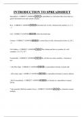 INTRODUCTION TO SPREADSHEET