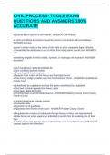 CIVIL PROCESS PROFICIENCY EXAM PACKAGE DEAL&vert;&vert; QUESTIONS AND ANSWERS 100&percnt; ACCURATE&excl;&excl;