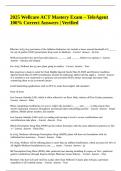 2025 Wellcare ACT Mastery Exam &ndash; TeleAgent 100- Correct Answers Verified&period;