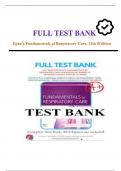 Test Bank for Egan's Fundamentals of Respiratory Care&comma; 12th Edition by Robert M&period; Kacmarek &vert; 9780323597982 &vert; Complete Chapters&vert; Latest Test Bank 100&percnt; Veri&filig;ed Answers graded A&plus; &vert; LATEST