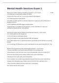 Mental Health Services Exam 1 Complete Full Questions With Correct Verified Answers&period;