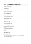 ABC Bartending Study Guide &lpar;Latest 2024 &sol; 2025 Update&rpar; Actual Exam Question and answers &vert; 100&percnt; correctly solved &vert; complete solutions &vert; Graded A&plus; 