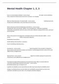 Mental Health Chapter 1&comma; 2&comma; 3 Certification Exam Example Questions Fully Solved&period;
