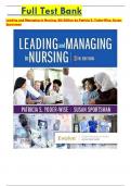 Test Bank For Leading and Managing in Nursing 8th Edition By Patricia S&period; Yoder-Wise&semi; Susan Sportsman