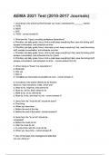 AEMA 2021 Test &lpar;2010-2017 Journals&rpar; &lpar;Latest 2024 &sol; 2025 Update&rpar; Actual Exam Question and answers &vert; Verified &vert; 100&percnt; correctly solved &vert; complete solutions &vert; Graded A&plus; &lpar;Complete and Accurate&rpar; 100&percnt; Pass