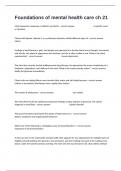 Foundations of mental health care ch 21 Real Exam Prep Questions And Correct Answers With Detailed Rationales&period;