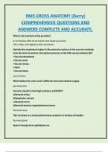 BMS GROSS ANATOMY &lpar;Barry&rpar;  COMPREHENSIVE QUESTIONS AND  ANSWERS COMPLETE AND ACCURATE&period;