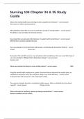 Nursing 104 Chapter 34 & 35 Study Guide Exam Complete Solution 100&percnt; Verified Answers Graded A&plus;&period;