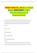 NRNP 6665-01&comma; Week 11 Final Exam 20232024 &lpar;100&percnt; Correct Answers & Explanations&rpar;