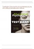Test Bank for Abnormal Psychology 8th Edition By Barlow Complete &lpar;All-Chapters&rpar; Complete Solution&period;