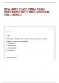 DFW ARFF CLASS FINAL EXAM QUESTIONS WITH 100&percnt; VERIFIED SOLUTIONS&excl;&excl;