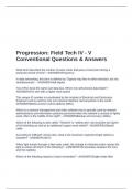 Progression&colon; Field Tech IV - V Conventional Questions & Answers