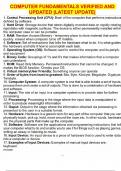 COMPUTER FUNDAMENTALS BUNDLED EXAM 100&percnt; VERIFIED &vert;LATEST UPDATE&vert;