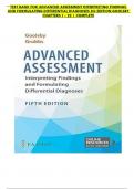 TEST BANK FOR Advanced Assessment Interpreting Findings and Formulating Differential Diagnoses 5th Edition Goolsby Chapters 1 - 22 &vert; Complete