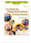 TESTBANK FOR CLINICAL PROCEDURES FOR MEDICAL ASSISTANTS 11TH EDITION&sol;ALL CHAPTERS 1- 23&sol;COMPLETE GUIDE