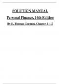 SOLUTION MANUAL Personal Finance&comma; 14th Edition By E&period; Thomas Garman&comma;
