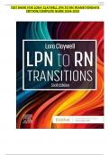 TEST BANK FOR LORA CLAYWELL LPN TO RN TRANSITIONS 6TH EDITION&sol;COMPLETE GUIDE