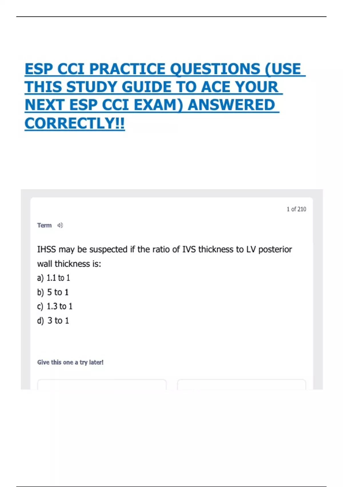 ESP CCI PRACTICE QUESTIONS (USE THIS STUDY GUIDE TO ACE YOUR NEXT ESP ...