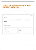 EPD EXAM QUESTIONS WITH 100&percnt; CORRECT ANSWERS&excl;&excl;