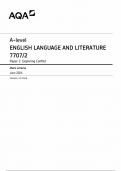 AQA A LEVEL ENGLISH LANGUAGE AND LITERATURE MARK SCHEME PAPER 2 2024&lpar;7707&sol;2&colon;Exploring conflict&rpar;