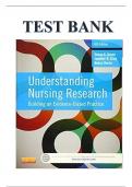 TEST BANK FOR UNDERSTANDING NURSING RESEARCH 6TH EDITION
